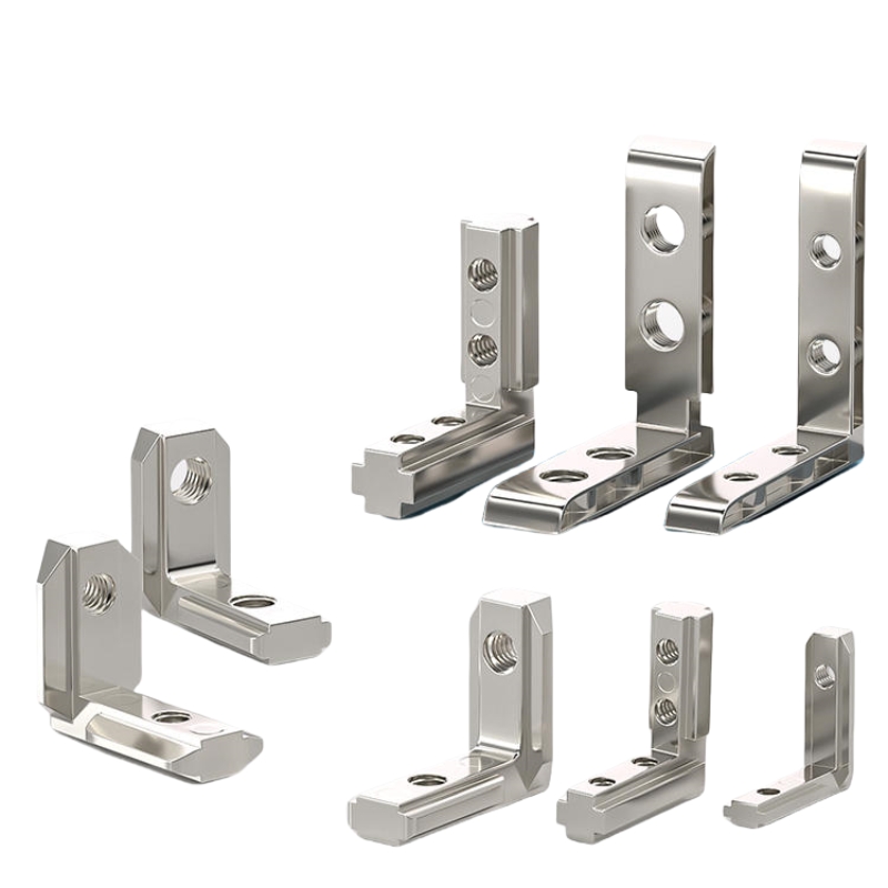 Joint Connector Bracket - 車内コーナーコネクタ,t字型ジョイントブラケット,ネジ付き,アルミニウム押し出しプロファイル,EU 2020 3030 4040 4545