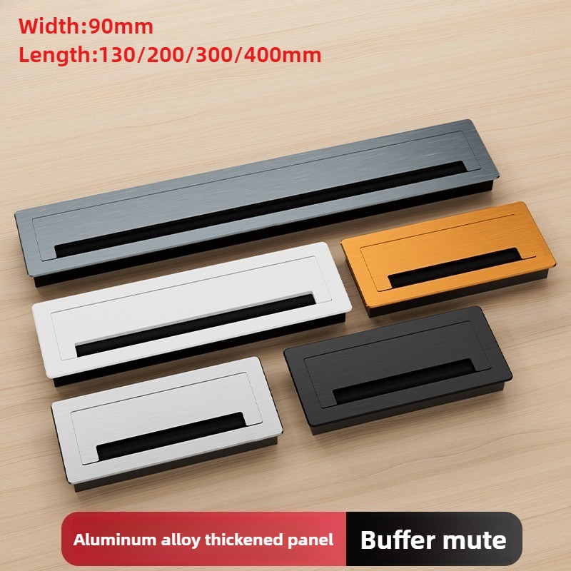 Furniture Hardware Outlet - 1PC アルミ合金長方形デスクケーブルグロメットワイヤー穴カバーケーブル出口ポート表面テーブルケーブル穴家具ハードウェア