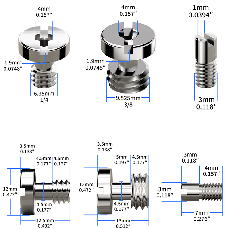 Cam Lock Nut - デジタル一眼レフカメラ用ネジ 1/4インチ-20 & 3/8インチ-16 & M3ネジナット