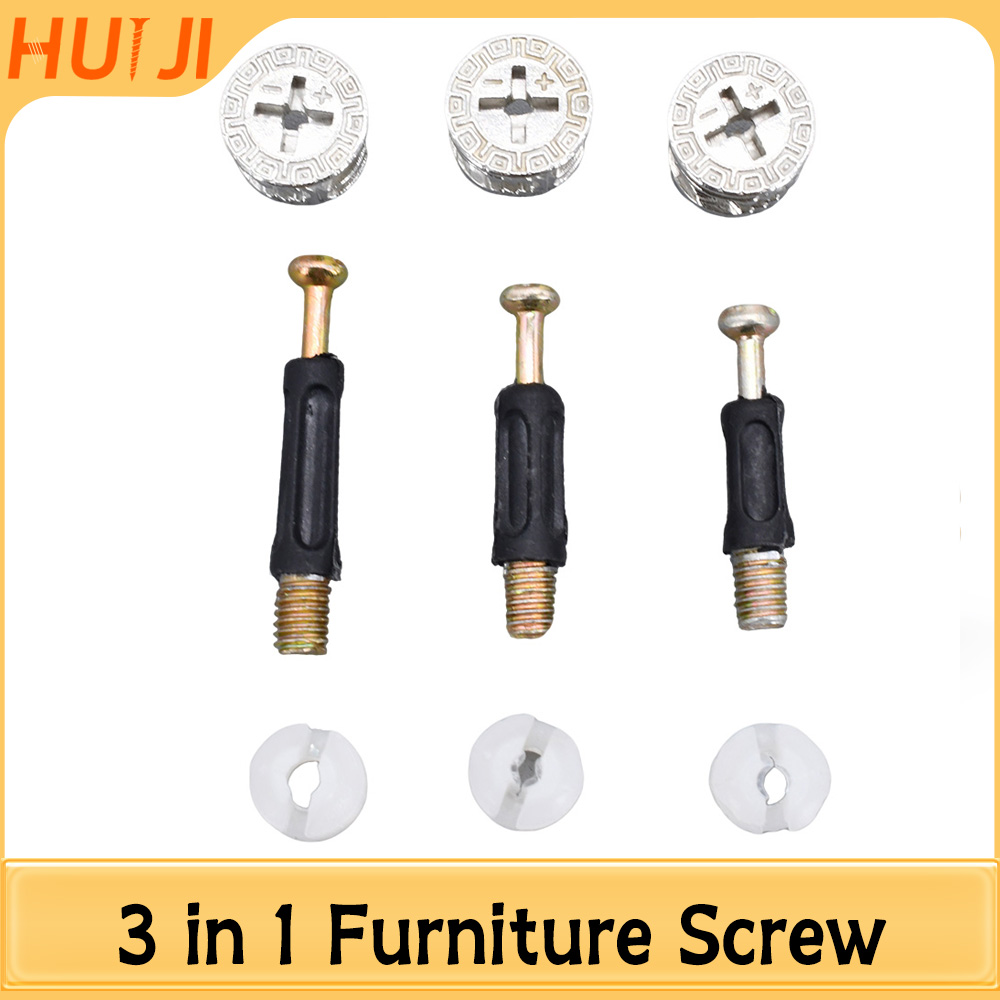 Furniture Joinery Hardware - 50/100 個 3 in 1 家具コネクタカムロックフィッティングネジボルトナットキャビネットワードローブ木製パネルアセンブリハードウェア