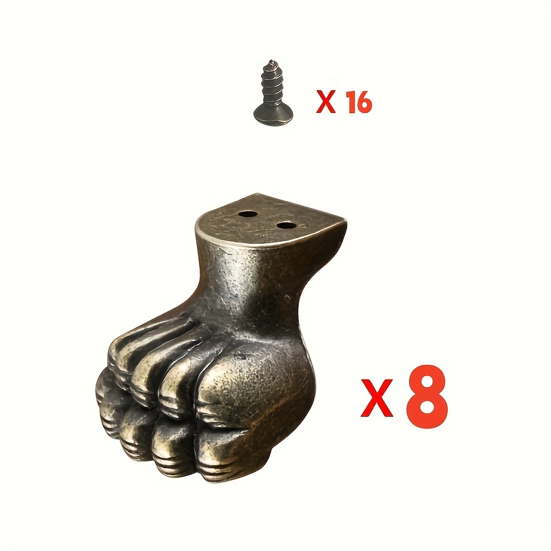Furniture Hardware For Legs - 8個入りアンティーク真鍮製ジュエリーブラケットキャビネットプロテクター、家具金具、木製ボックス装飾脚、脚コーナーハードウェア