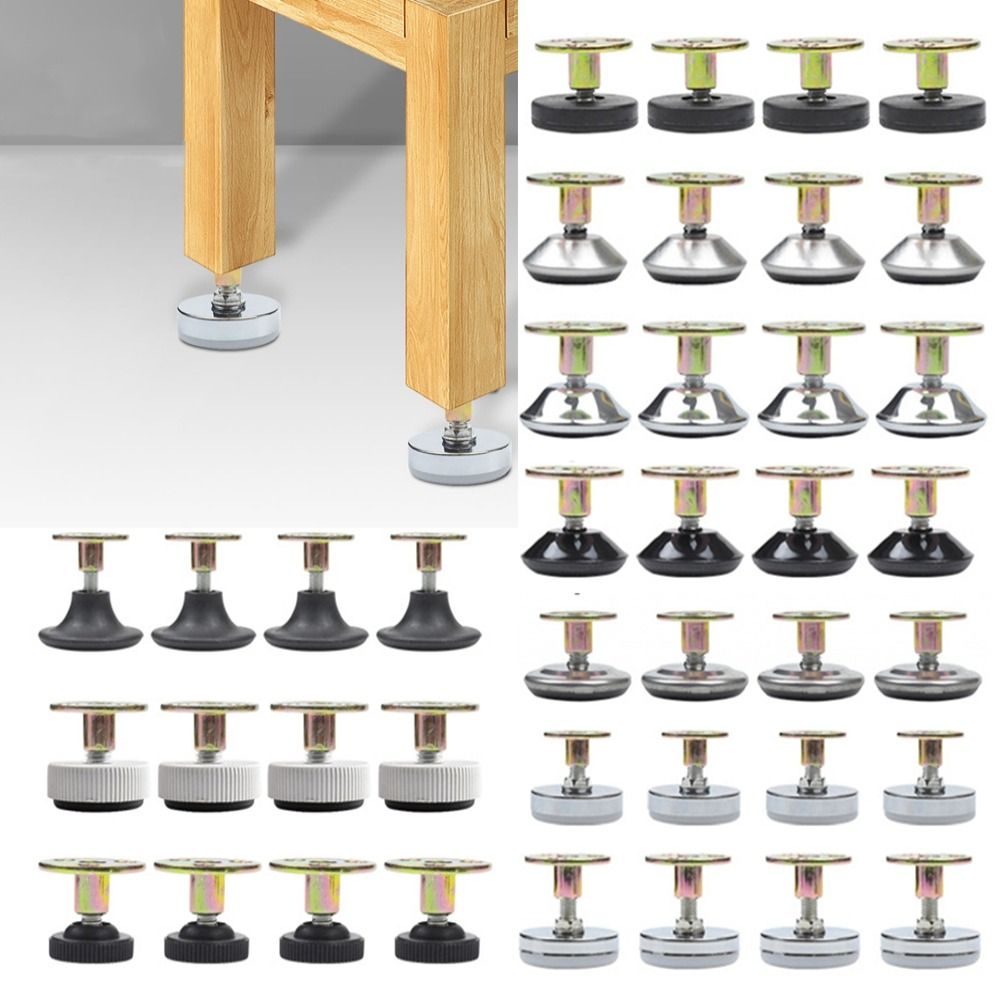 Furniture Hardware For Legs - 調節可能な家具サポート脚、ねじ込みベース、家具脚、フロアプロテクター、レベリングフィート、テーブルチェア、ハードウェア、4個