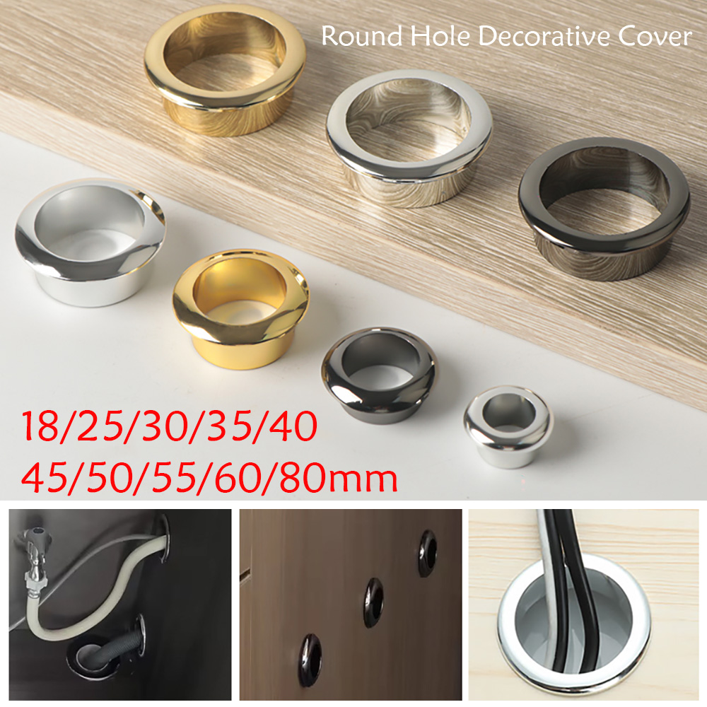Furniture Hardware Outlet - 18-80 ミリメートルテーブルケーブルアウトレットグロメットラウンドプラグカバー PC デスクワイヤーホルダーキャビネット通気穴装飾家具ハードウェア