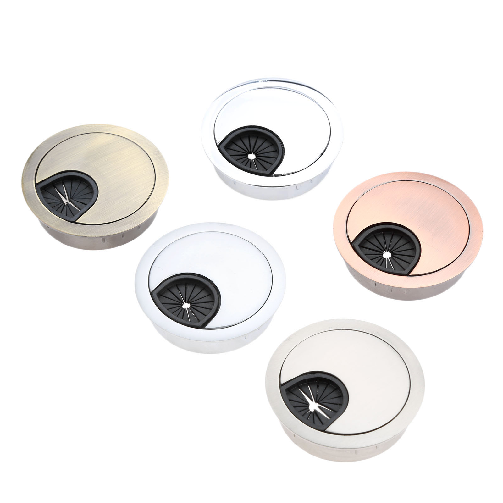 Furniture Hardware Outlet - 1Pc 亜鉛合金デスクワイヤーホールカバーベースコンピュータグロメットテーブルケーブル出口ポート表面ラインボックス家具ハードウェア