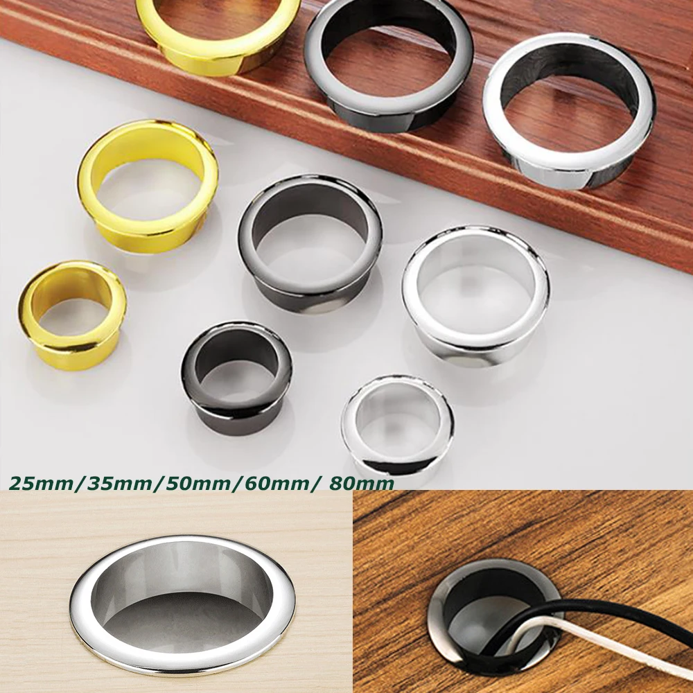 Furniture Hardware Outlet - 25-80mmオフィスデスクケーブルコンピューターグロメットワイヤーホールカバーキャビネットベント装飾リングケーブルアウトレットポート家具ハードウェア