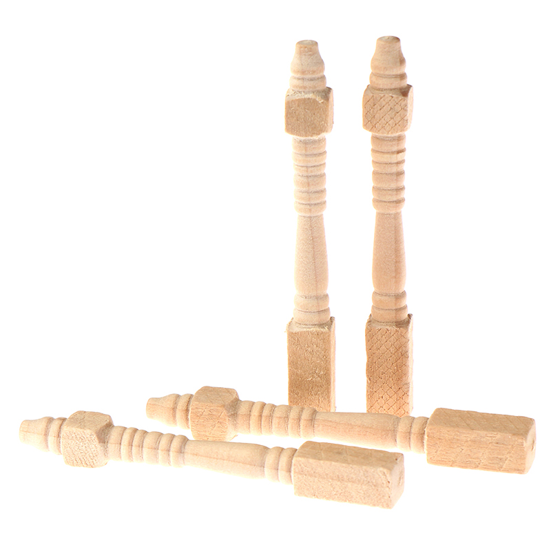 Furniture Hardware Brackets - 4 個 1:12 ドールハウスミニチュア木製椅子テーブル脚 DIY 家具アクセサリーおもちゃ