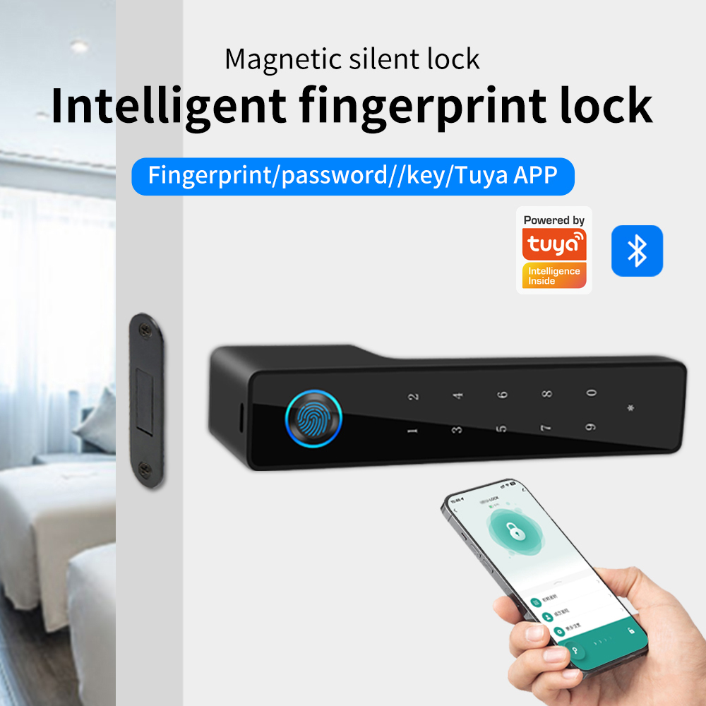 ミニマリスト電子指紋サイレントドアロックサポート Tuya  - Furniture Hardware Brackets のレビューと価格