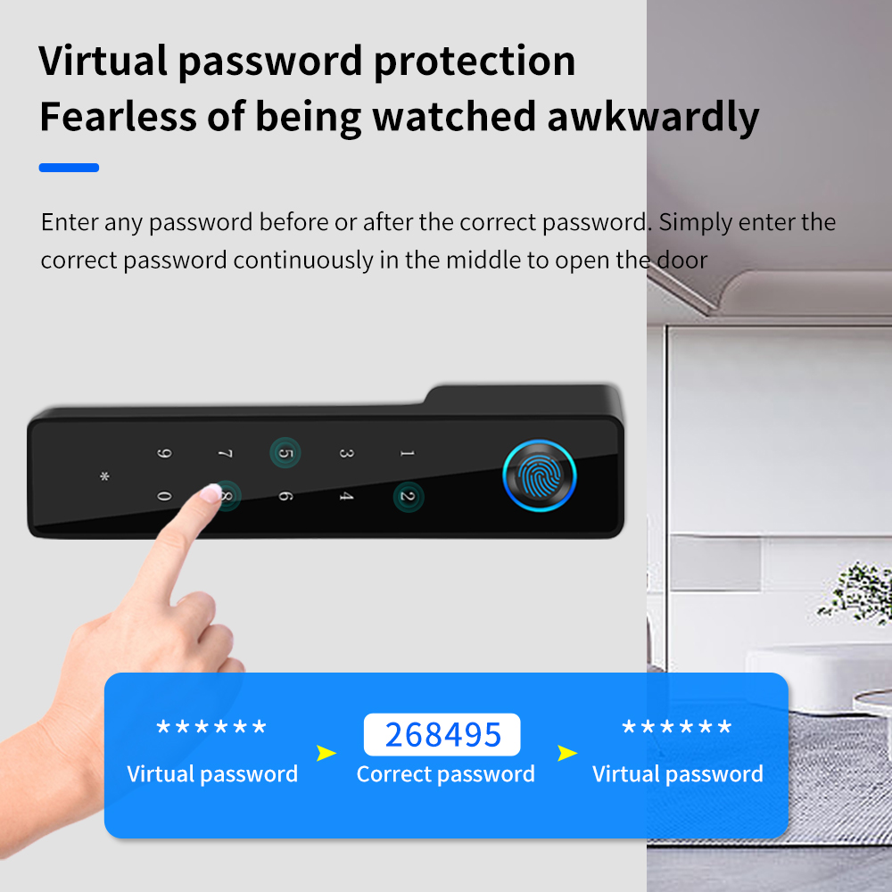 ミニマリスト電子指紋サイレントドアロックサポート Tuya  - Furniture Hardware Brackets のレビューと価格