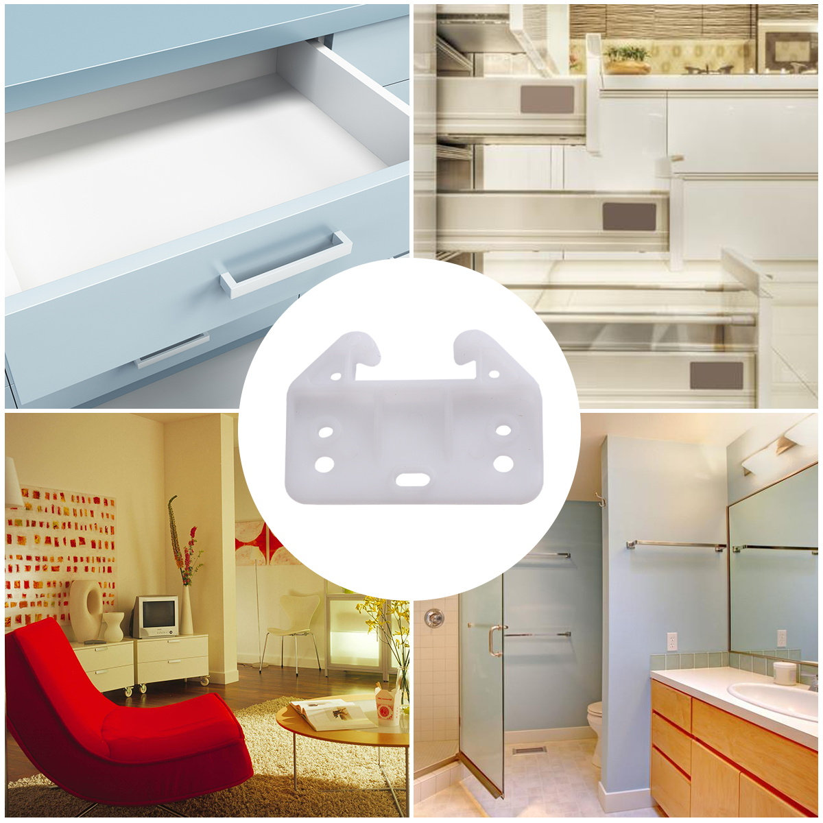 100個入り 5種類のハードウェアアクセサリー 7穴 ホワイ - Furniture Hardware With Backplate のレビューと価格