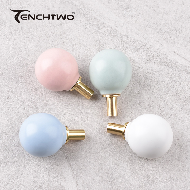 家庭用の丸いセラミック壁フック,衣服ハンガー,鍵,帽子,バッ - Furniture Hardware Brackets のレビューと価格