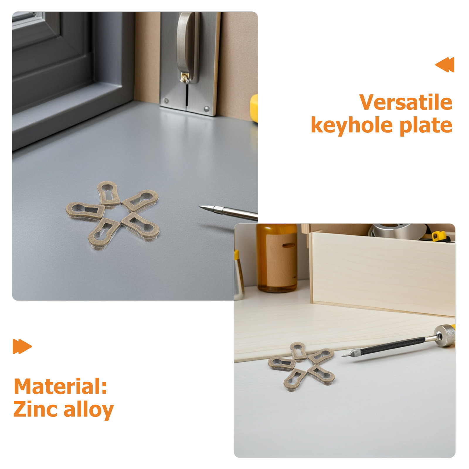 12 個の楕円形亜鉛合金キーホールエスカッションプレート装飾 - Furniture Hardware Brackets のレビューと価格