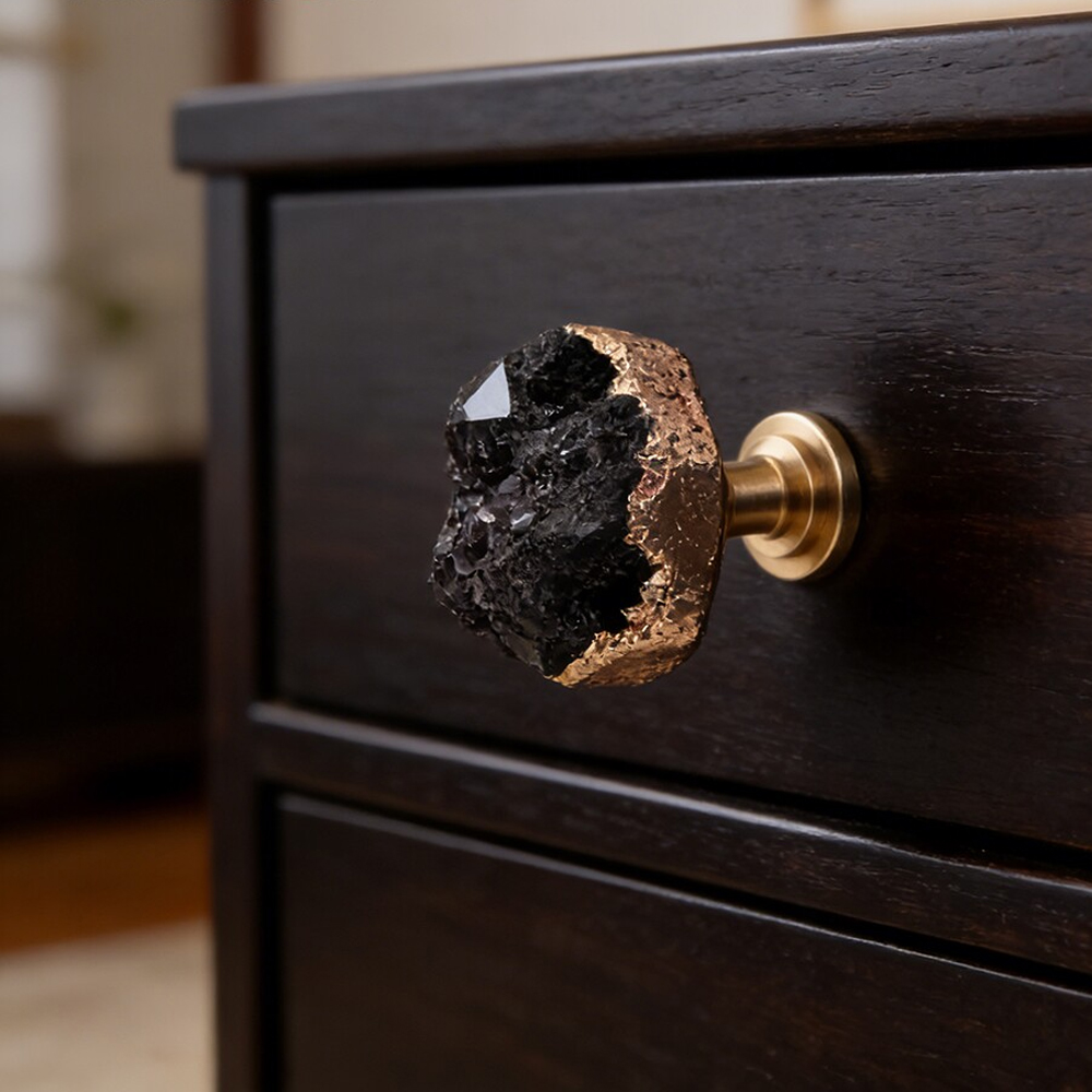 ナチュラルホワイトクリスタル歯状金メッキエッジゴールド純粋高 - Furniture Hardware Pulls のレビューと価格