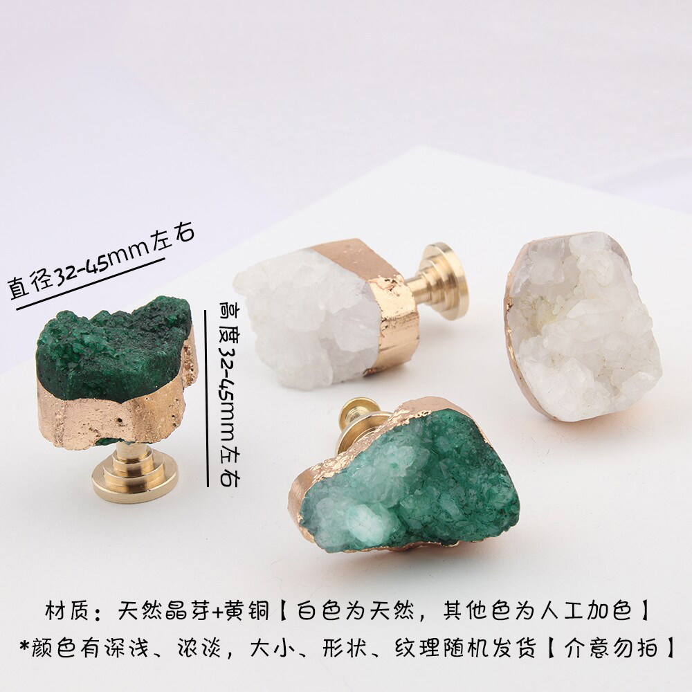 ナチュラルホワイトクリスタル歯状金メッキエッジゴールド純粋高 - Furniture Hardware Pulls のレビューと価格