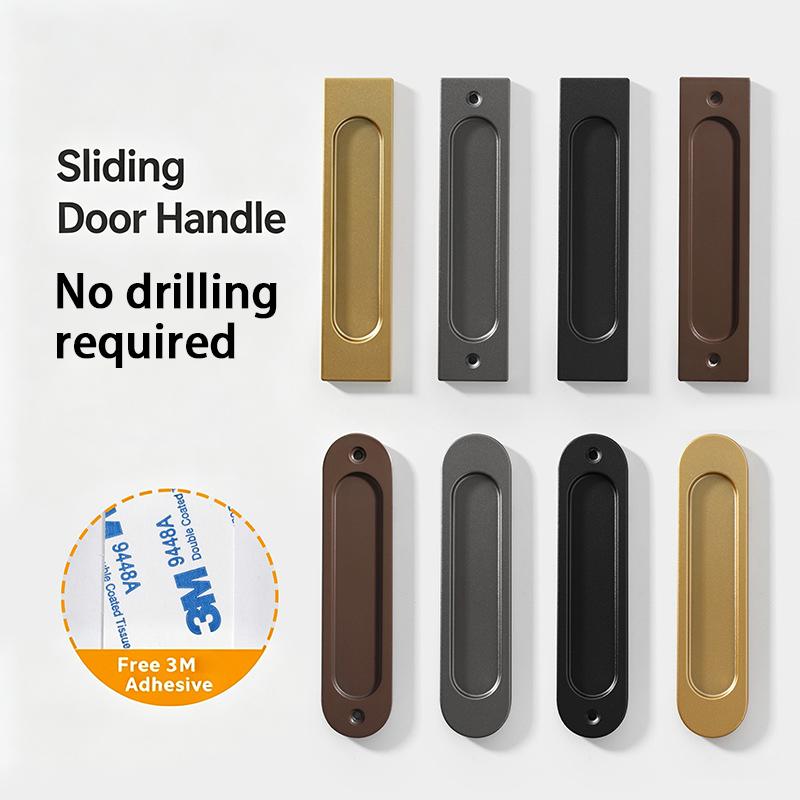 ** パンチフリースライドドアハンドルアルミニウム合金粘着式 - Furniture Hardware Tools のレビューと価格