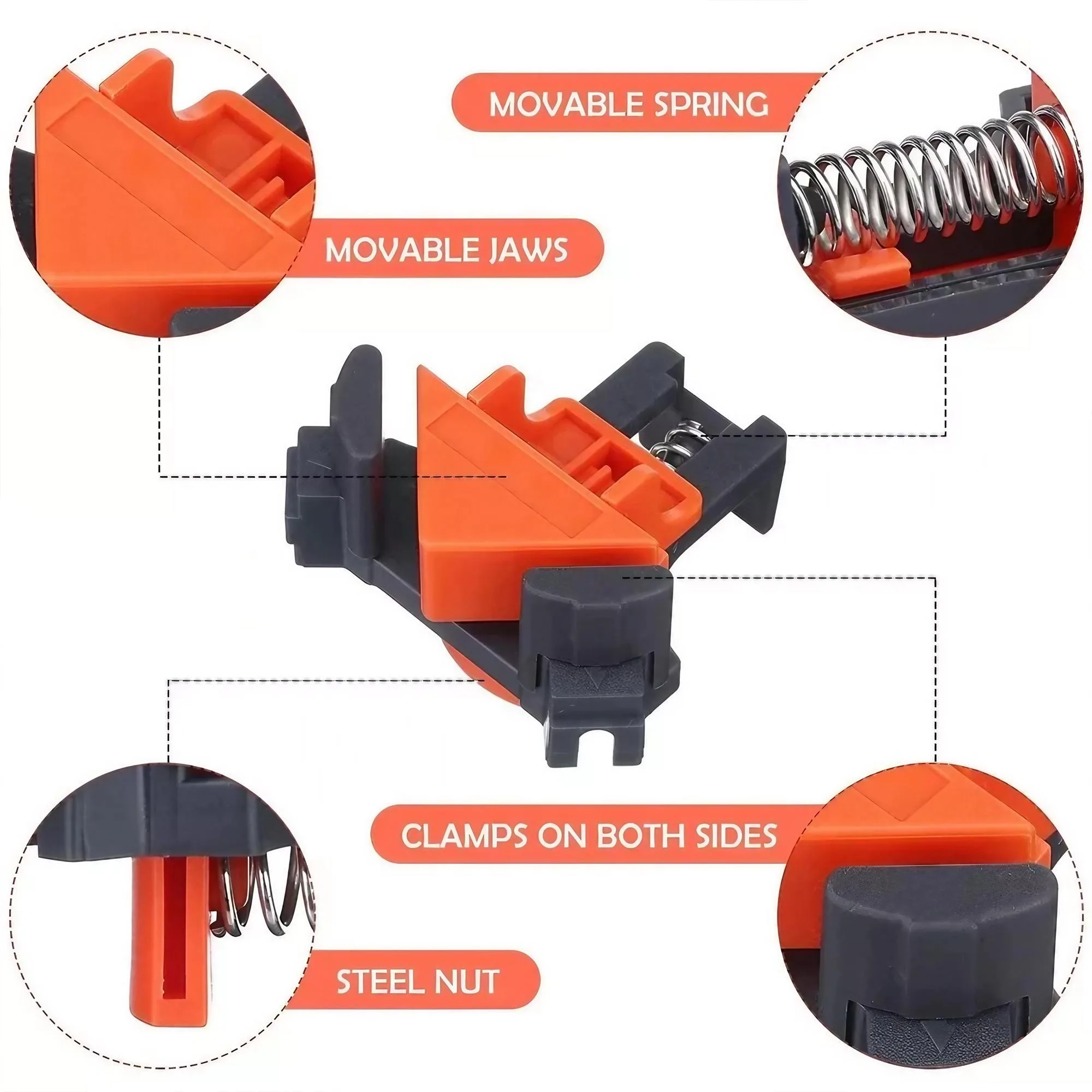 プレミアム木工大工用90度直角コーナークランプキット、キャビ - Furniture Hardware Tools のレビューと価格