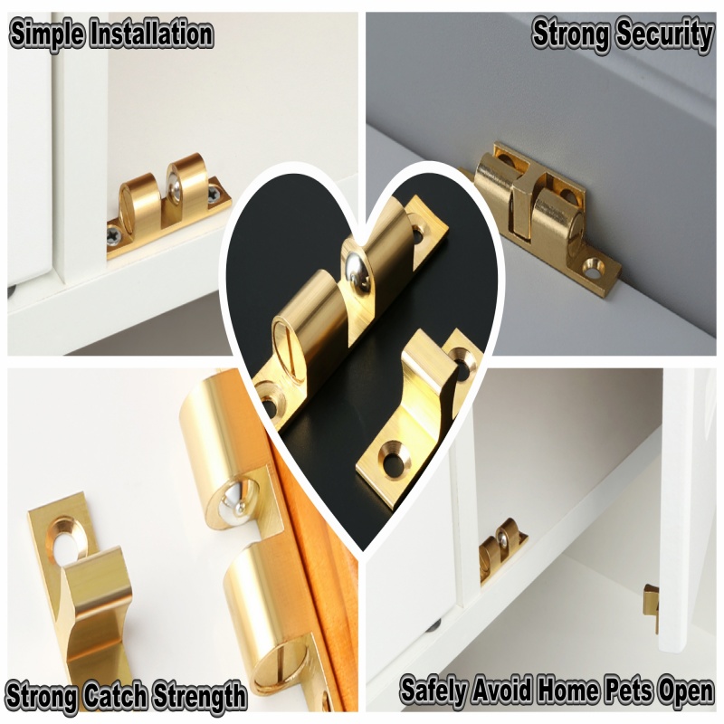 3/6 個キャビネットクローゼットドアボールキャッチ、真鍮ダ - Furniture Hardware Brackets のレビューと価格