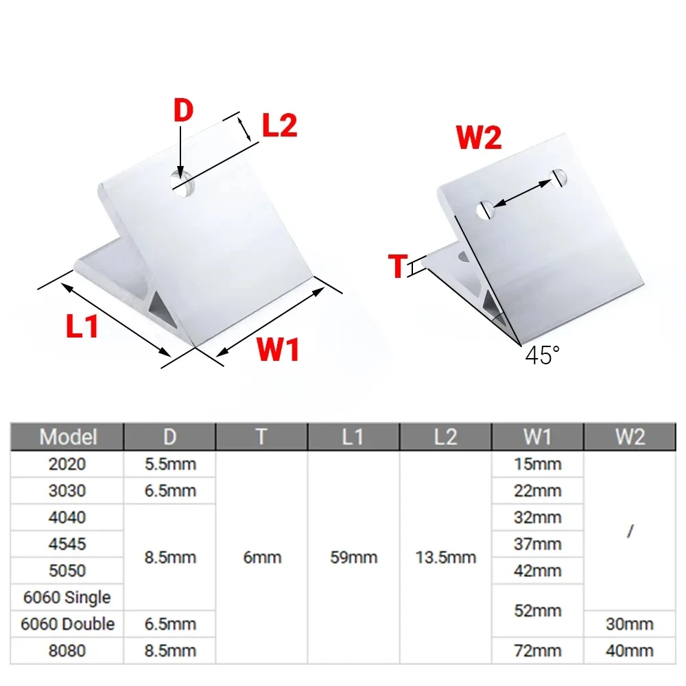 4 個 45 度角度コーナーブラケット 2020 3030  - Joint Connector Bracket のレビューと価格