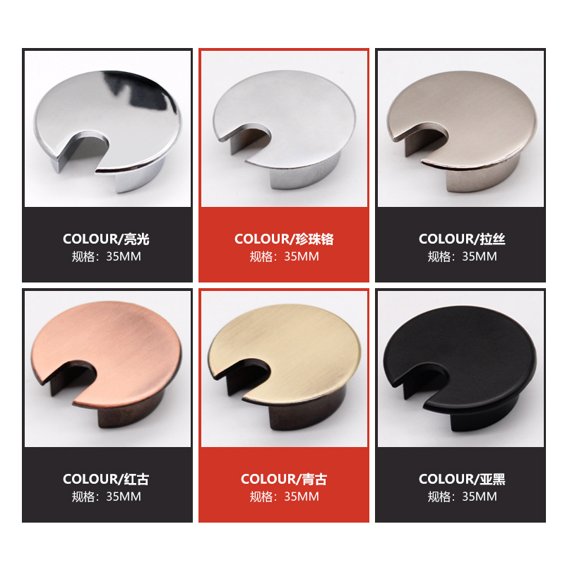 35ミリメートル丸線ケーブルホルダー亜鉛合金ワイヤー収納グロ - Furniture Hardware Outlet のレビューと価格
