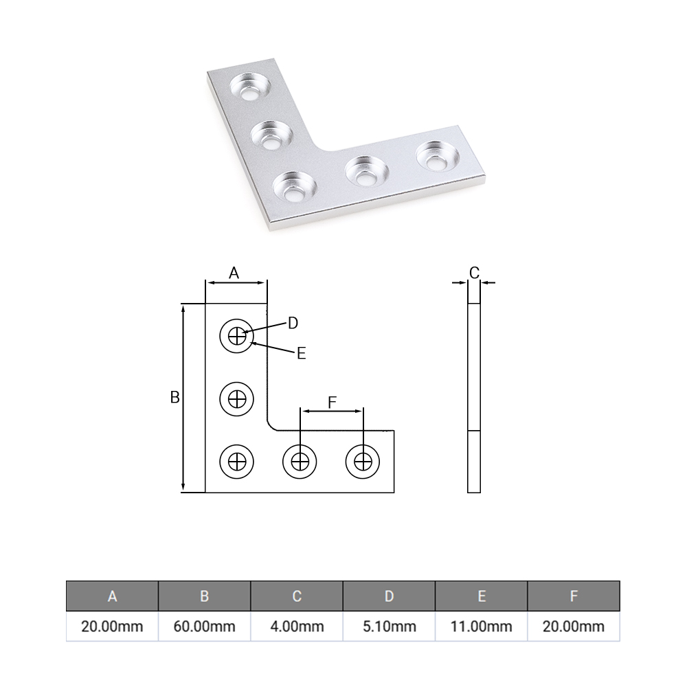 2 ピース/ロット L タイプ 5 穴 90 度接合コーナー - Joint Connector Bracket のレビューと価格