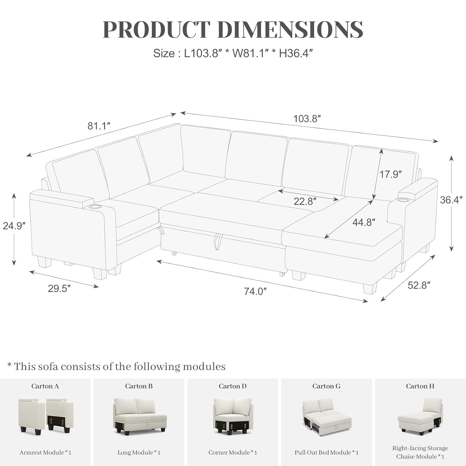 スリーパーソファ モジュール式セクショナルプルアウトカウチベ - Furniture Hardware Pulls のレビューと価格