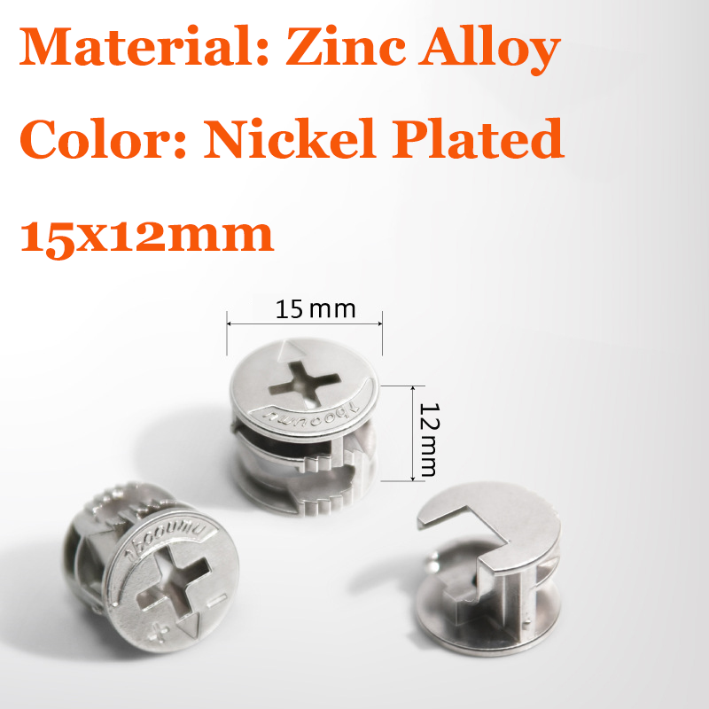 20個 家具カムロックナット接続金具 15 x11.5/ 1 - Furniture Joinery Hardware のレビューと価格