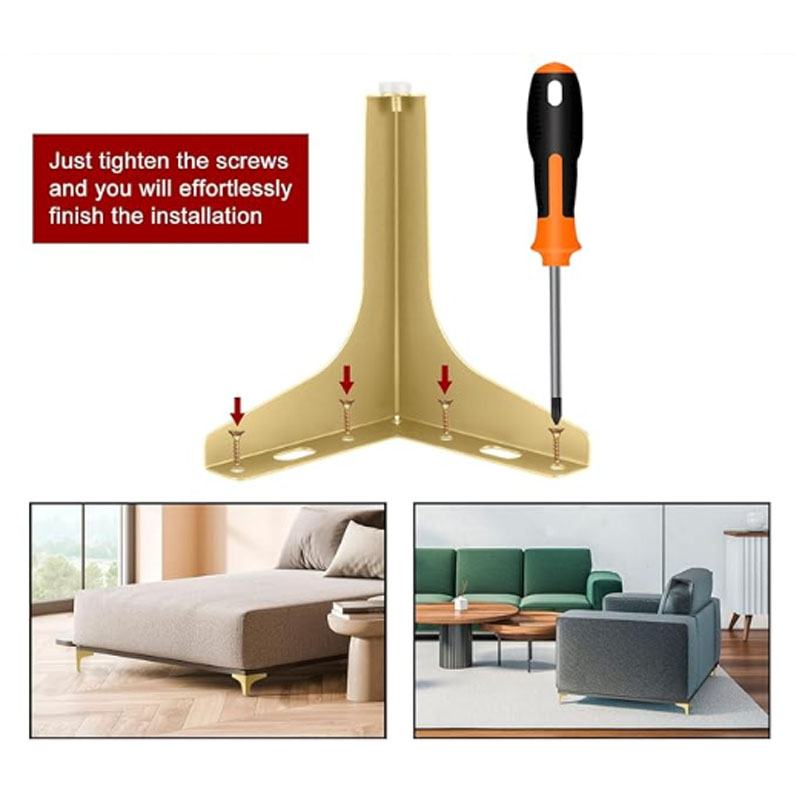 4個入り モダンな三角形メタルソファ脚 DIY交換用家具脚、 - Furniture Hardware For Legs のレビューと価格