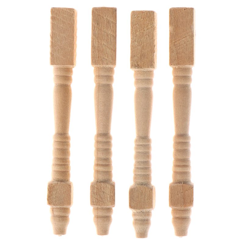 4 個 1:12 ドールハウスミニチュア木製椅子テーブル脚  - Furniture Hardware Brackets のレビューと価格