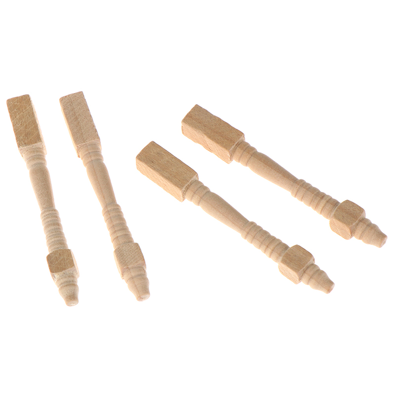 4 個 1:12 ドールハウスミニチュア木製椅子テーブル脚  - Furniture Hardware Brackets のレビューと価格